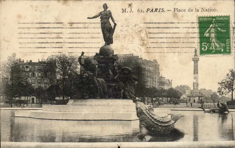 Praça da Nação — Paris — M.J. 62 — editor M.J. 62 - Frente