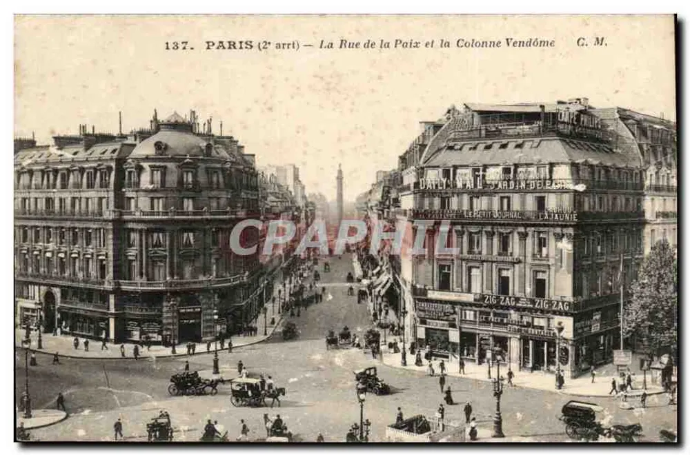 Paris (2. Arrondissement) — Die Rue de la Paix und die Vendôme-Säule — G. M. - Vorderseite