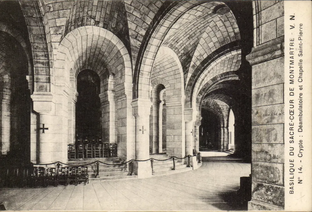 Basilika des Heiligen Herzens von Montmartre — Krypta, Kapelle und Kirchenschiff — N° 14 — Verlag V. N. (V. N. Pierre) - Vorderseite