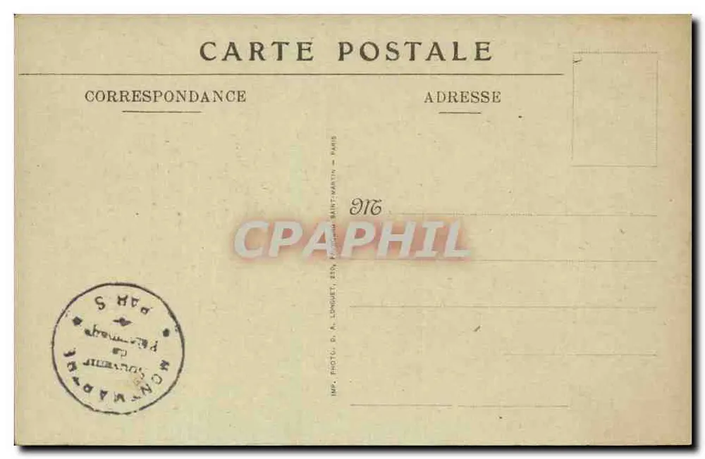 Basilika des Heiligen Herzens von Montmartre — Krypta, Kapelle und Kirchenschiff — N° 14 — Verlag V. N. (V. N. Pierre) - Rückseite