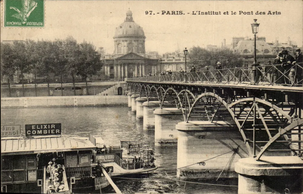Paris - O Instituto e o Pont des Arts — Editor E. Combier, n° 97 - Frente