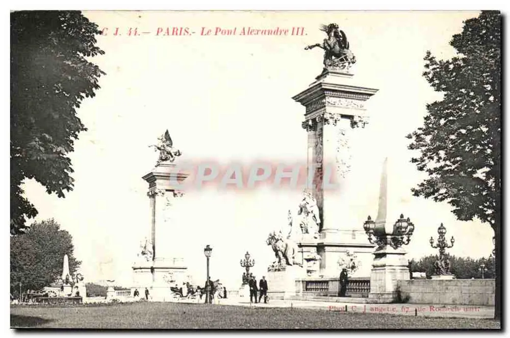 Paris — O Pont Alexandre III — Fot. C. J. Jangette, 67, rue Rochefort - Frente