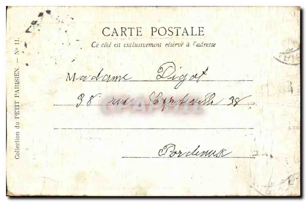 Paris — A Porta Saint-Martin — Coleção do PETIT PARISIEN, N° 11 - Verso