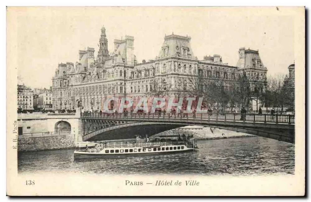 Paris — Hôtel de Ville — E.R. Paris, n° 138 - Frente