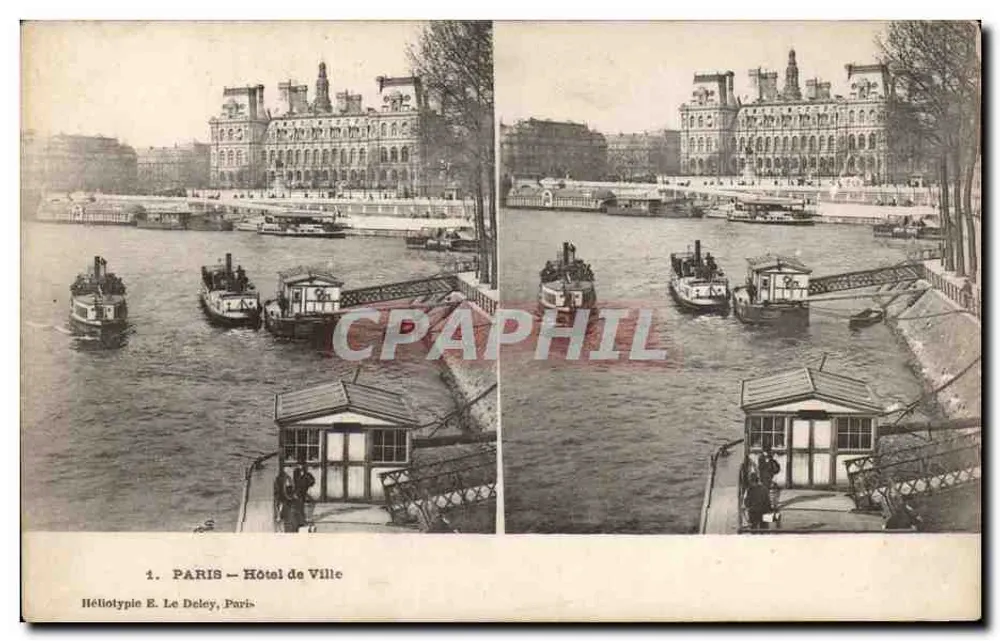 PARIS — Rathaus — Heliotypie E. Le Deley, Paris - Vorderseite