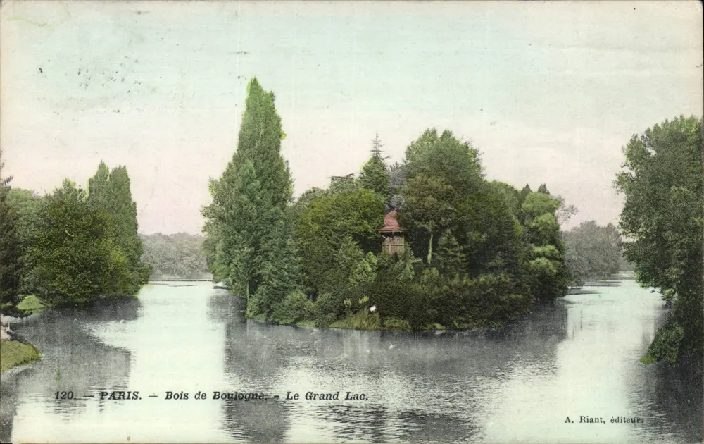Paris — Bois de Boulogne — Der Große See — A. Riant, Verlag, Nr. 120 - Vorderseite