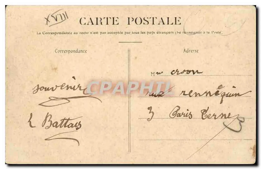 Paris — Moulin de la Galette — editor XVIII, n° 136 - Verso