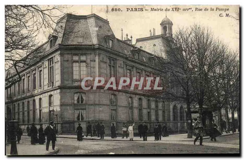 Paris – Rathaus des 16. Arrondissements, Rue de la Pompe — C. M. n° 680 - Vorderseite