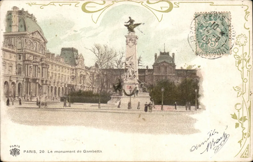 Paris, 20. O monumento de Gambetta — editor Paris, 20 - Frente