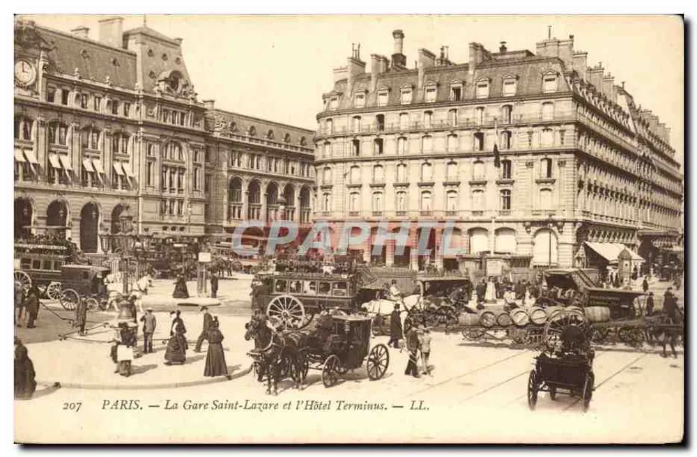 Paris — La Gare Saint-Lazare und das Hôtel Terminus — LL. n° 207 - Vorderseite
