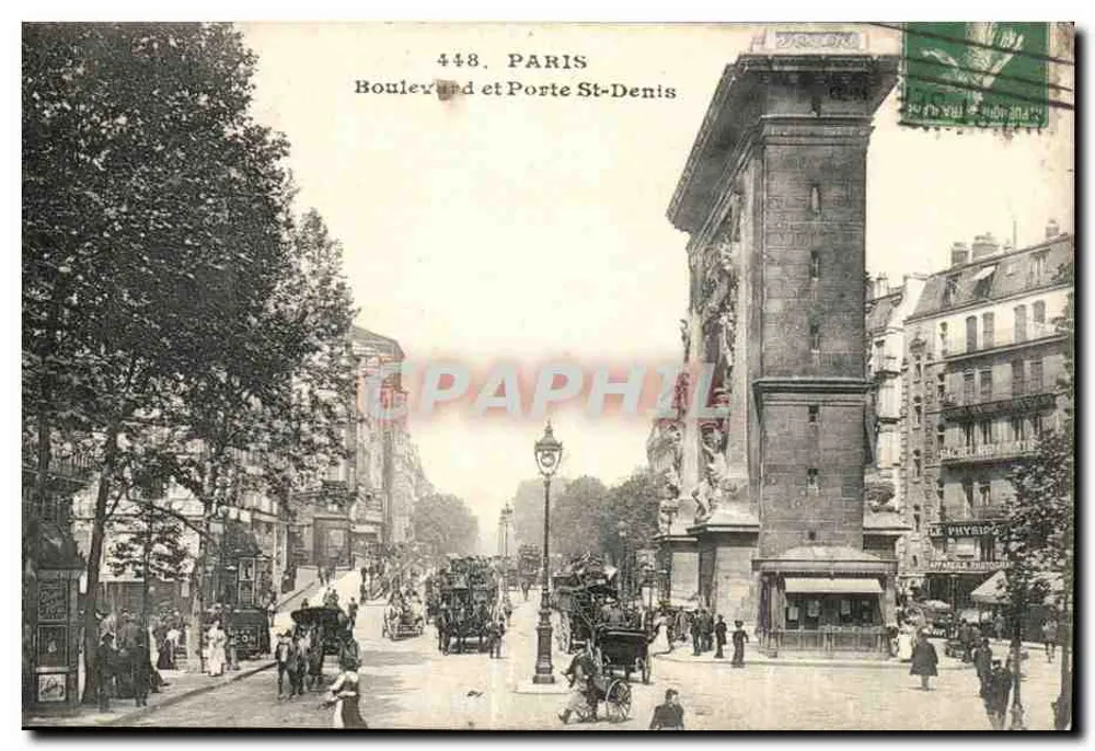 Boulevard e Porta Saint-Denis — Paris — editor Dreyfus, n° 448 - Frente