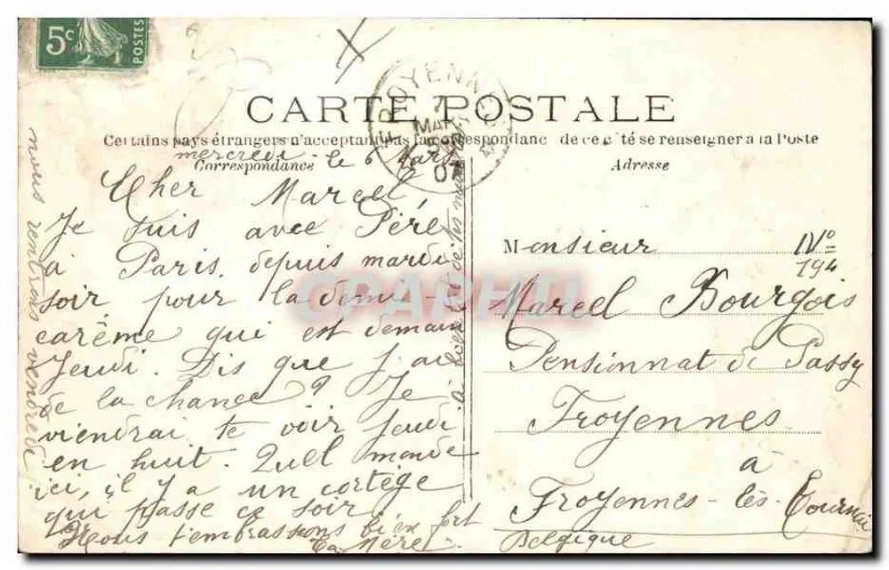 Boulevard e Porta Saint-Denis — Paris — editor Dreyfus, n° 448 - Verso