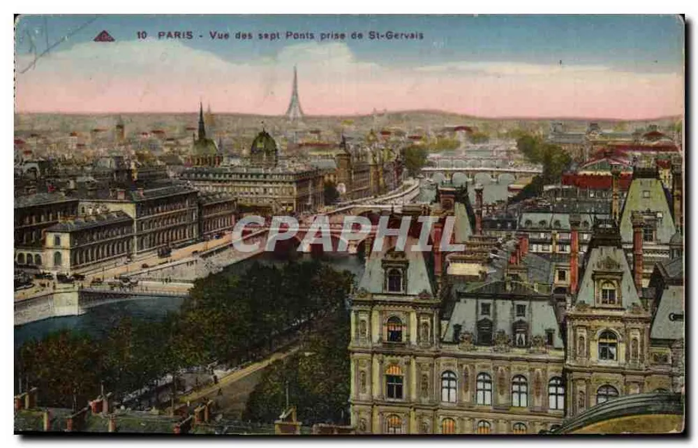 Paris - Ansicht der sieben Brücken von St-Gervais — Cie des Arts Photomécaniques, Schiltigheim - Vorderseite