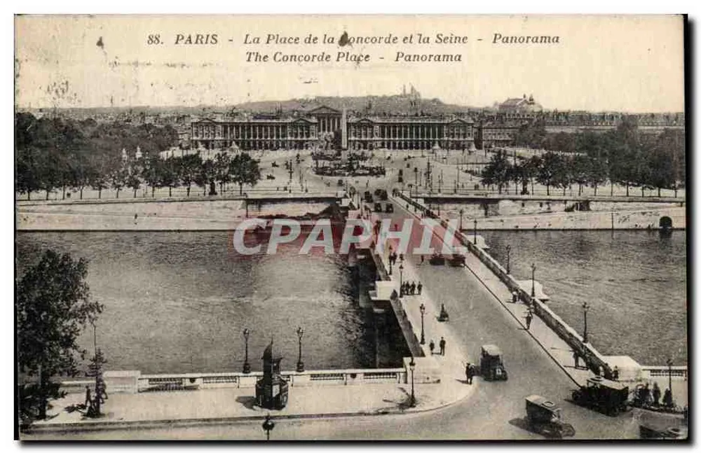 Paris - La Place de la Concorde und die Seine - Panorama - Verleger L'Albâtre, n°88 - Vorderseite