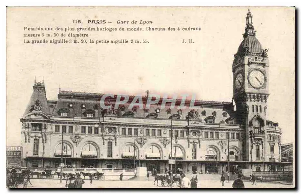 Estação de Lyon — Paris — J. H. — n° 118 - Frente