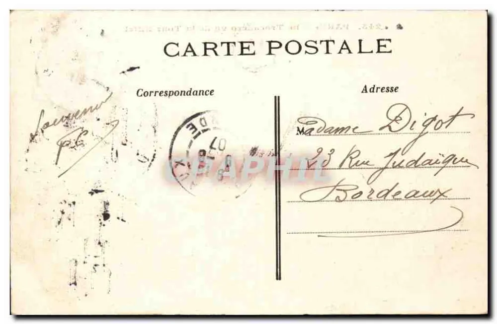 PARIS – La Torre Eiffel vista dal Trocadéro — editore anonimo, n° 245 - Verso