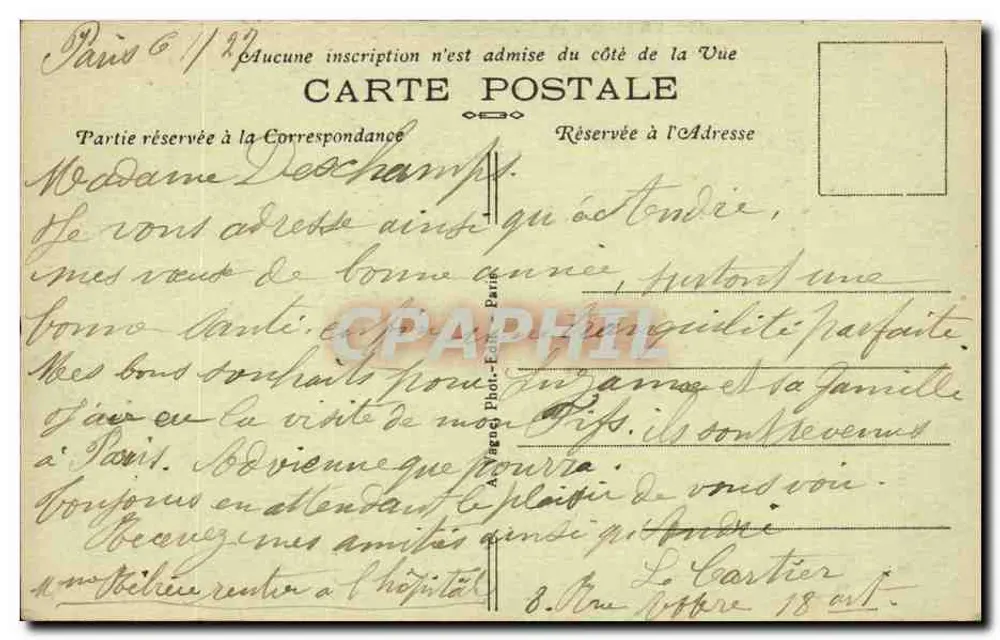 Paris — Sacré-Cœur und Montmartre-Funicular — J.H. n°206 - Rückseite
