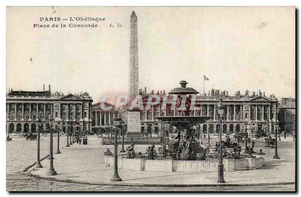 Paris — O Obelisco — Place de la Concorde — L. D. - Frente