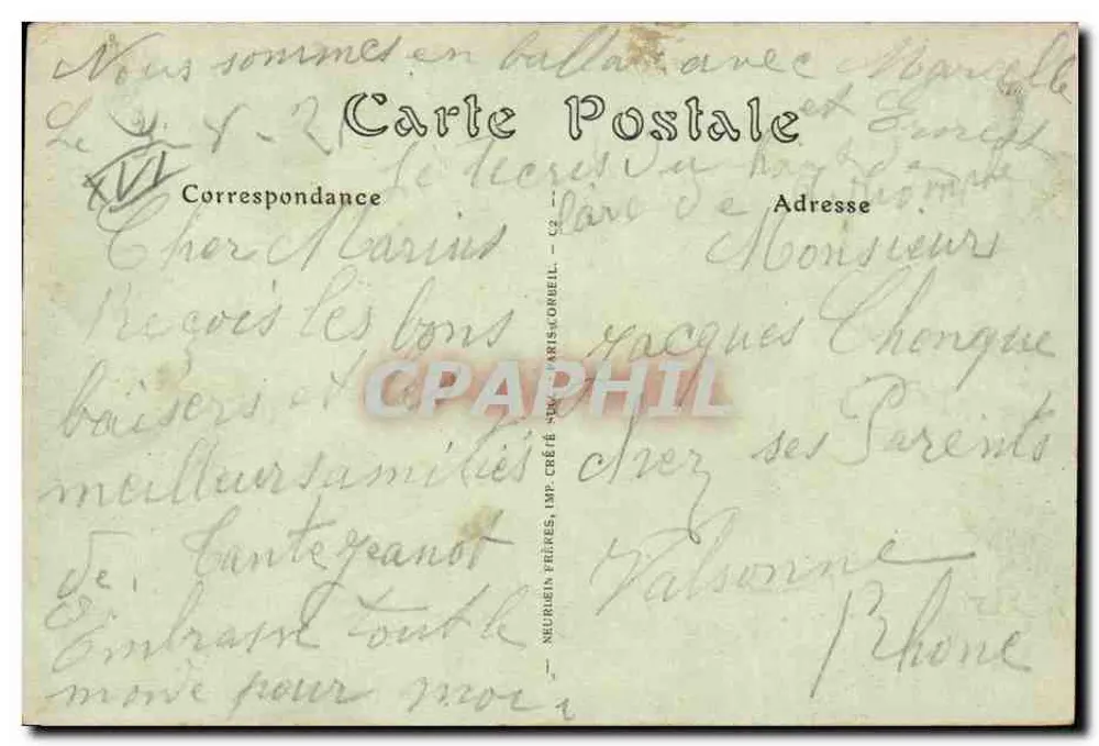 Paris — Ansicht der Avenue des Champs-Élysées vom Arc de Triomphe — Neuruein Frères, n°3349 - Rückseite