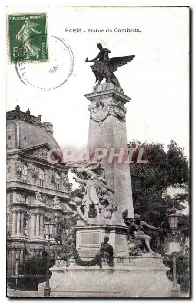 Paris - Estátua de Gambetta — editor desconhecido, número de série não visível - Frente
