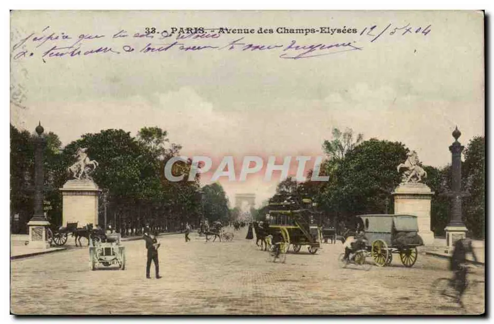 Paris — Avenida dos Campos Elísios — editor Day & Fils, n°33 - Frente