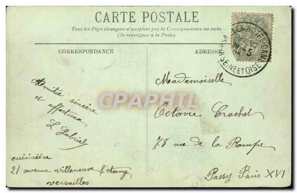 Versailles — O Parque de Clagny — A Entrada — LL. - Verso