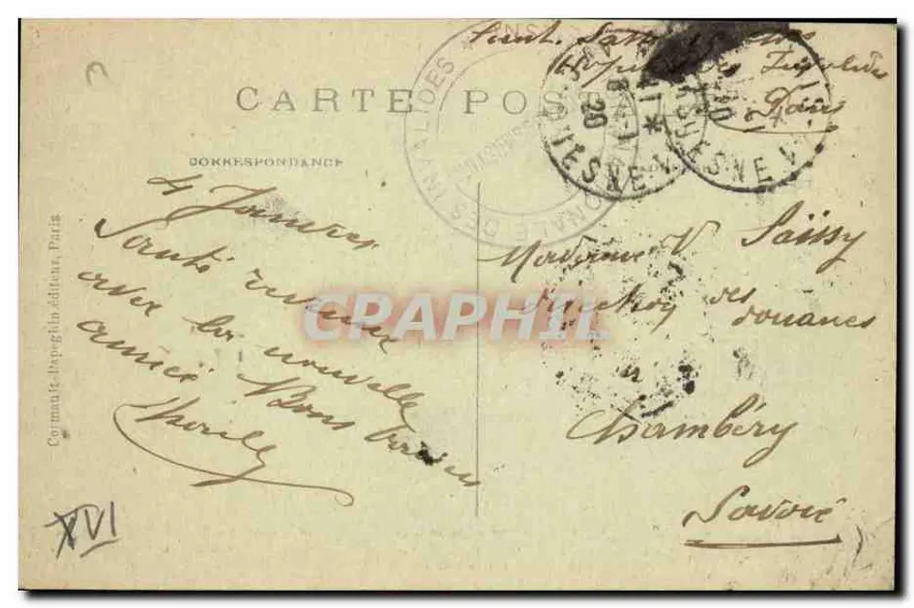 Paris — Ansicht vom Arc de Triomphe in Richtung der Avenuen. die Eiffelturm und die Grande Roue — A.P. - Rückseite