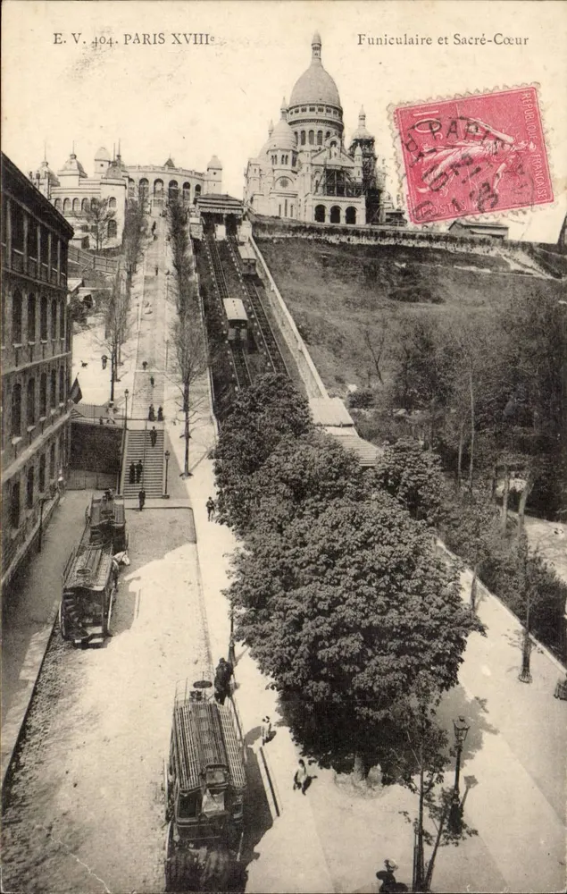 Paris XVIIIe — Seilbahn und Sacré-Cœur — E.V. 404 - Vorderseite