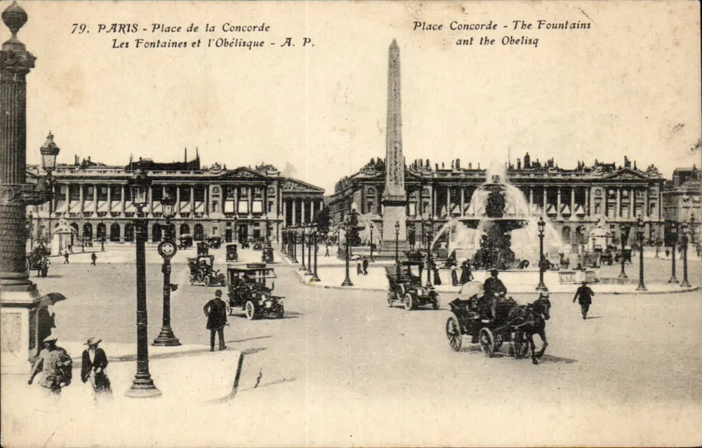 Paris - Praça da Concórdia — As Fontes e o Obelisco — A. P. n°79 - Frente