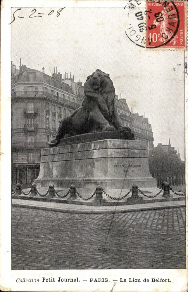 O Leão de Belfort — Paris — Coleção Petit Journal - Frente