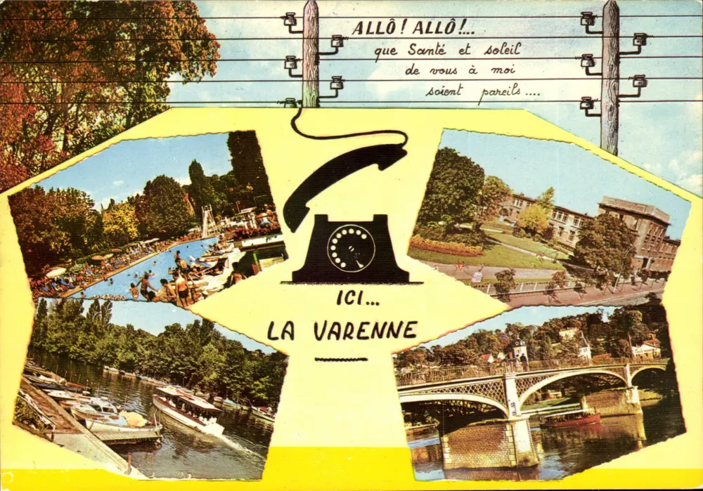 La Varenne — Panoramablick mit Schwimmbecken, Brücke und Kai — Éd. RAYMON, Paris - Vorderseite