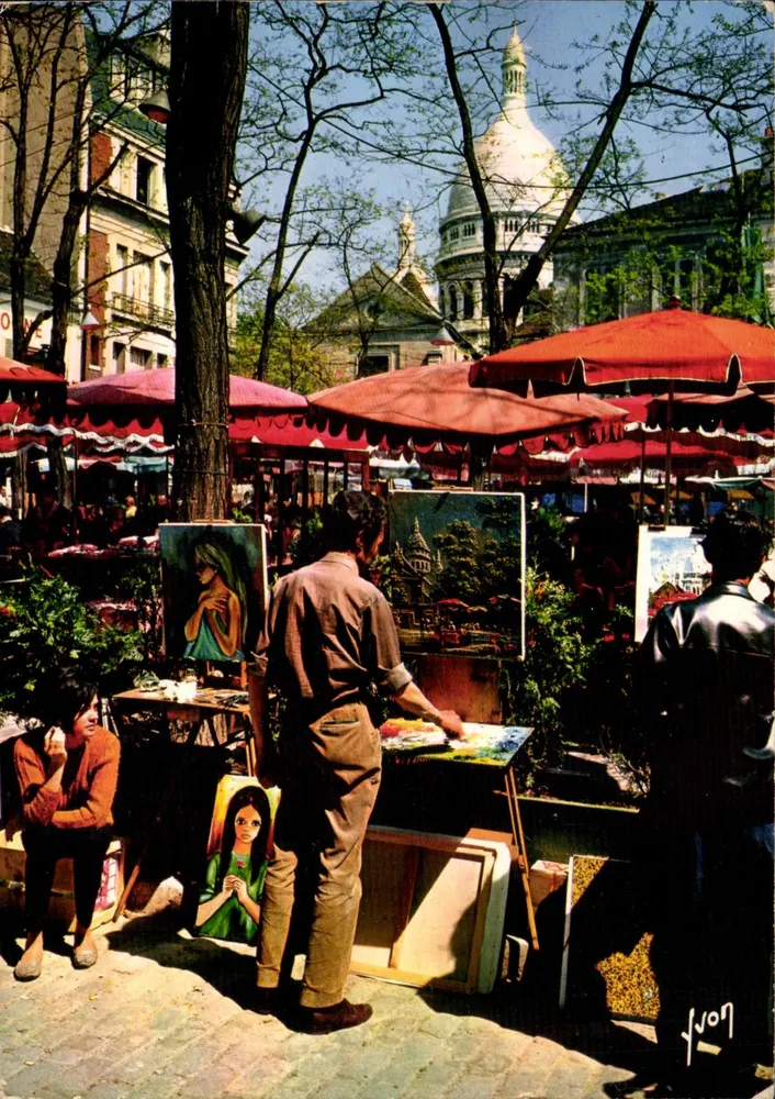 Kunstmarkt auf der Place du Tertre — Paris — Editions d'Art Arcuall - Vorderseite