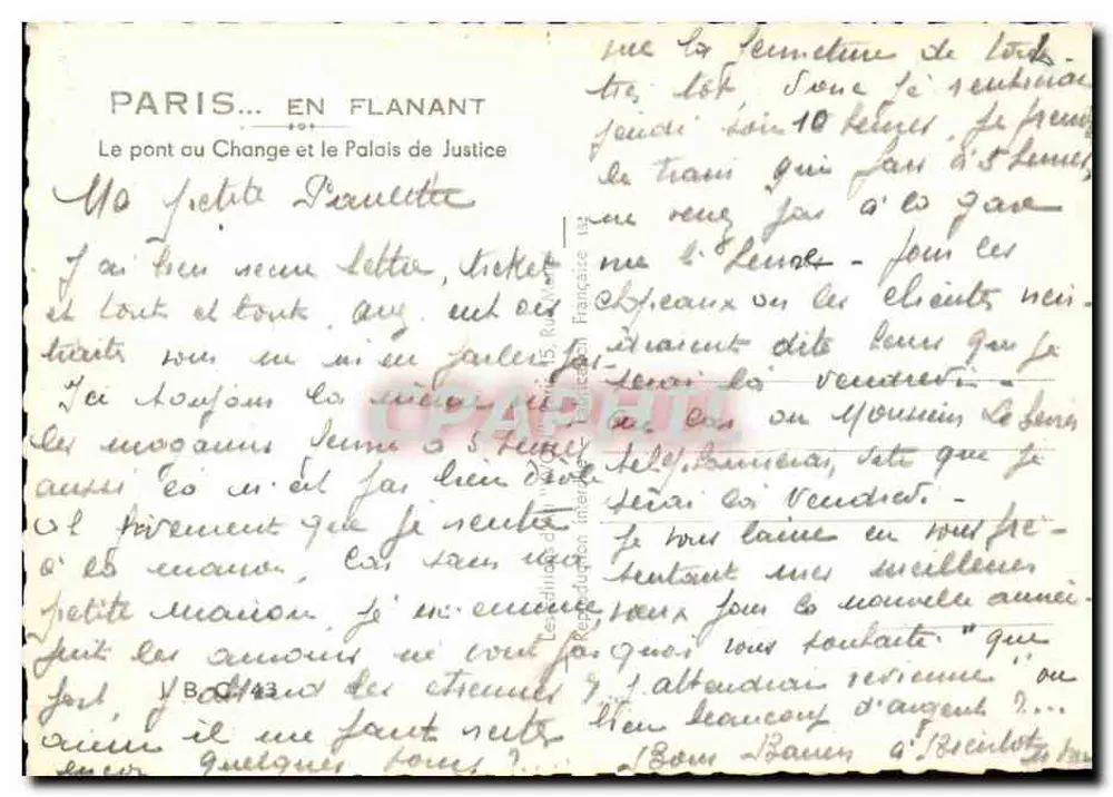 Paris — Der Pont au Change und das Palais de Justice — Yvon - Rückseite