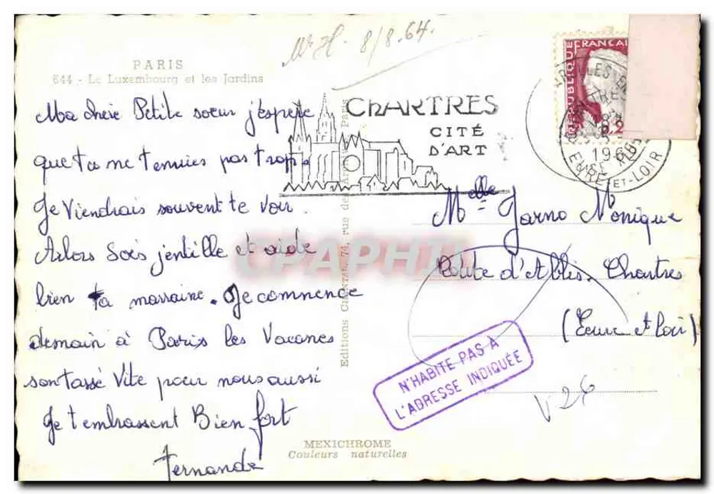 Luxemburggarten und das Palais du Luxembourg — Paris — Éditions Chartres Cité d'Art - Rückseite