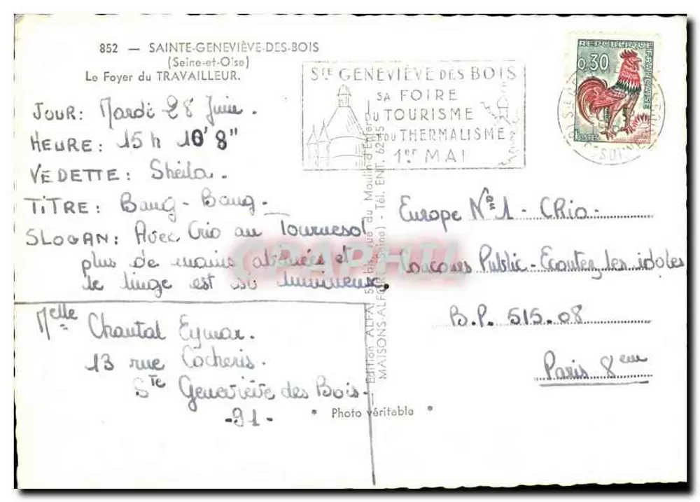 Salão do Trabalhador — Sainte-Geneviève-des-Bois — Edição ALFA - Verso