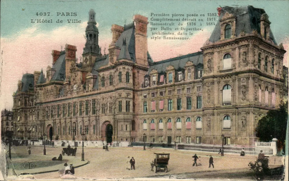 Paris — O Hôtel de Ville — Editor B. D. n° 4037 - Frente