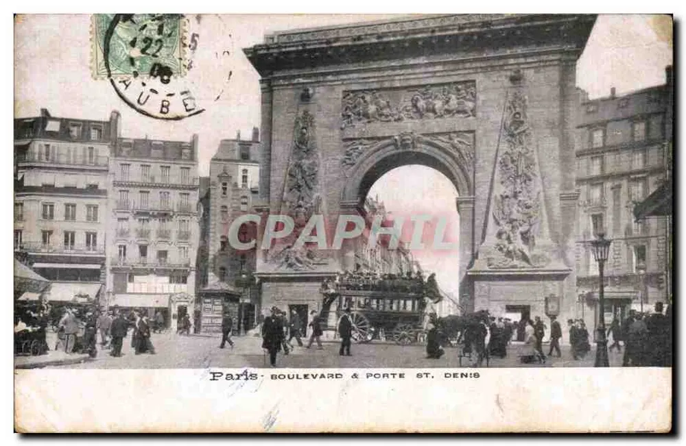 Paris - Boulevard & Porte Saint-Denis — editor não identificado, número de série não visível - Frente