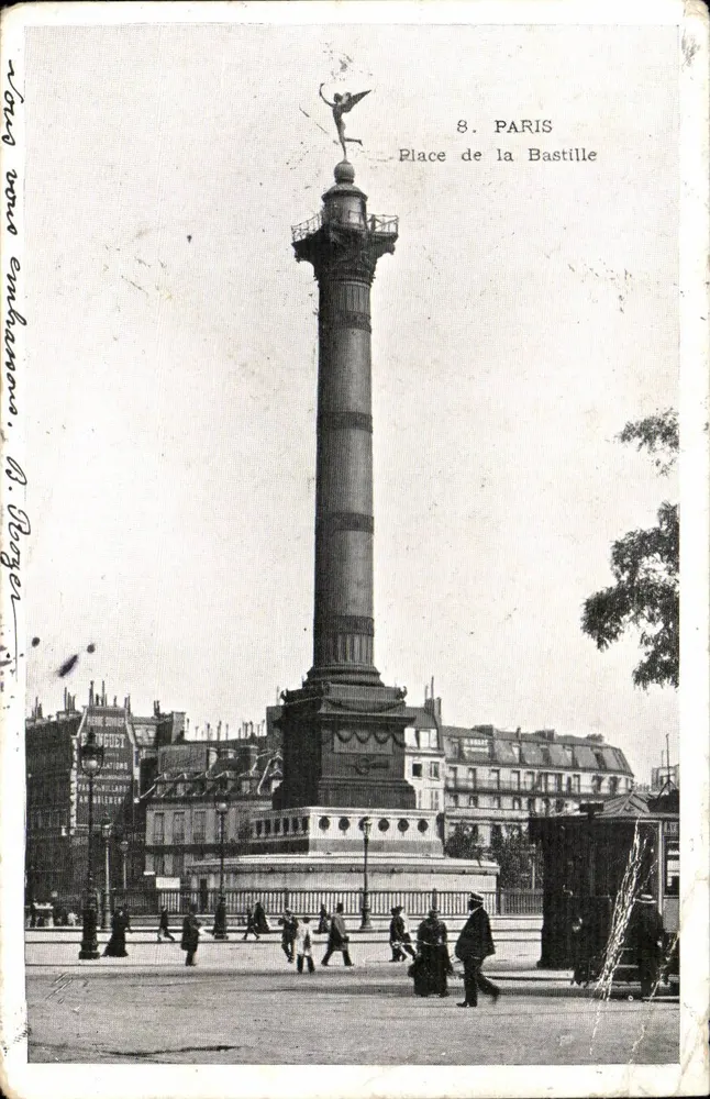 Place de la Bastille — Paris — A. Dégéris, editor, n°8 - Frente