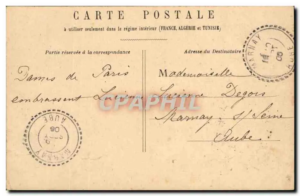 PARIS - Colunata do Louvre — editor não identificado, número de série não visível - Verso