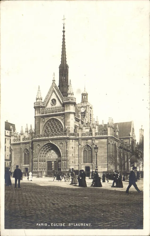 Paris — Igreja de Saint-Laurent — Carta postal - Frente