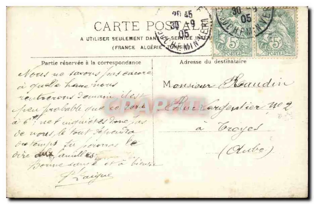Paris — Igreja de Saint-Laurent — Carta postal - Verso