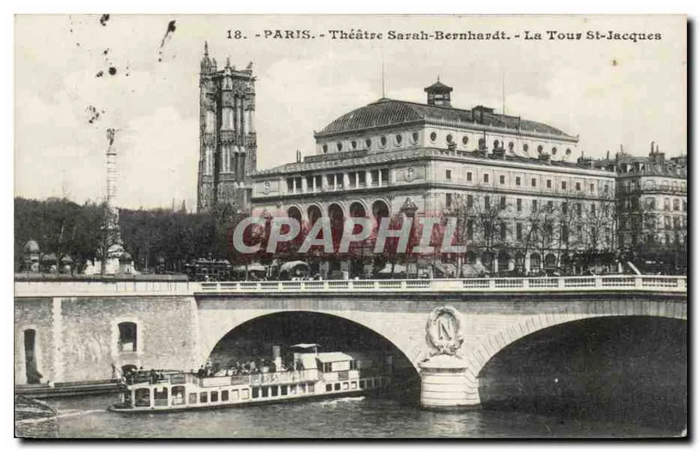 Paris - Theater Sarah-Bernhardt - La Tour St-Jacques - Vorderseite