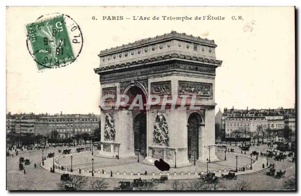 Paris – O Arco do Triunfo da Estrela — C.M. n°6 - Frente