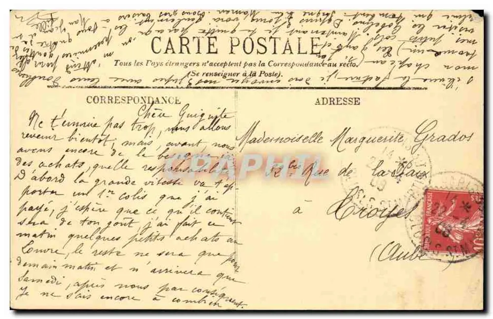 Paris — Ansicht der Seine vom Pont de la Concorde — LL. n° 347 - Rückseite
