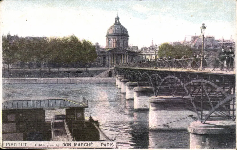 Ponte do Instituto — vista de Paris — editada pelo Bon Marché - Frente
