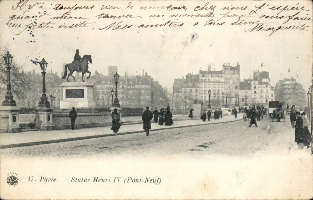 Estátua de Henri IV (Pont-Neuf) — Paris — editor Paris, n° 47 - Frente