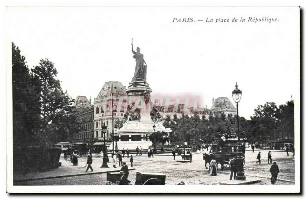Paris — A praça da República — Editora: Éditions Hachette - Frente