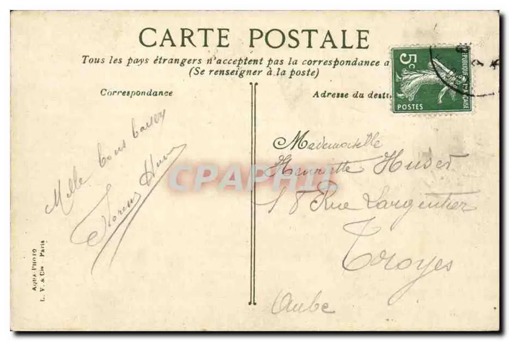 Square Lamartine — Paris — editor LVACE n° 127 - Verso
