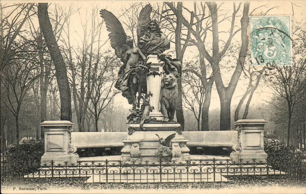 Monumento de La Fontaine no Ranelagh — Paris — P. Marmuse, Paris, n°12 - Frente