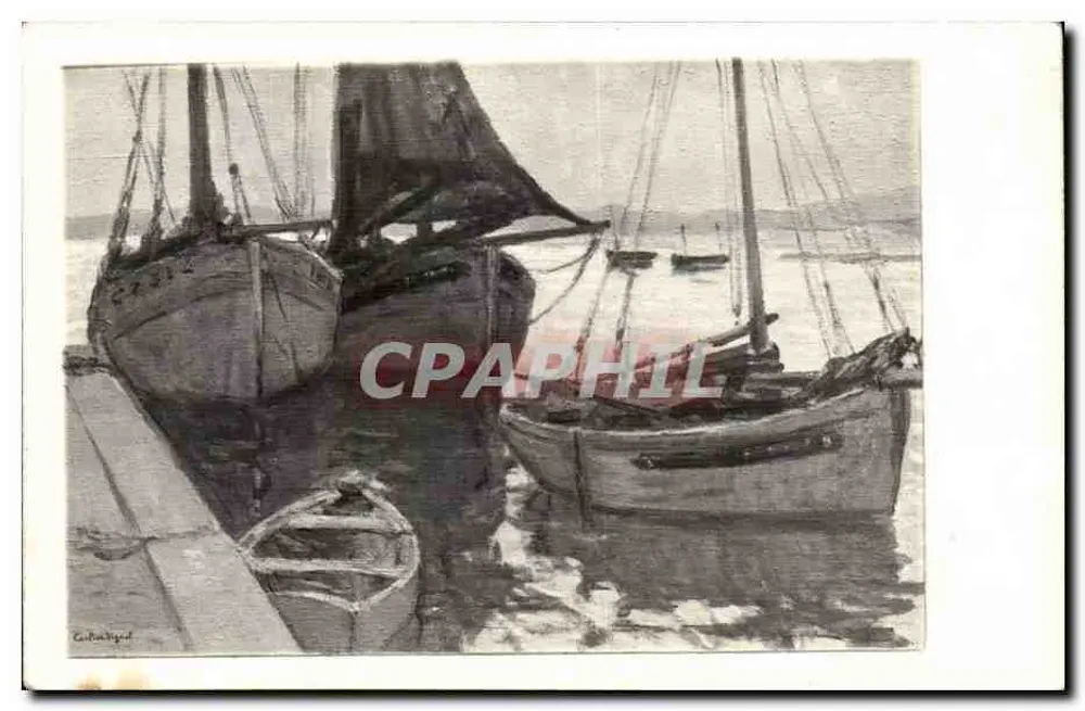 Boote am Kai — Seeblick — Vizzavona, Paris - Vorderseite